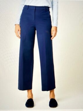 NWT J Crew Navy Blue High-Rise Wide-leg Ankle Pants